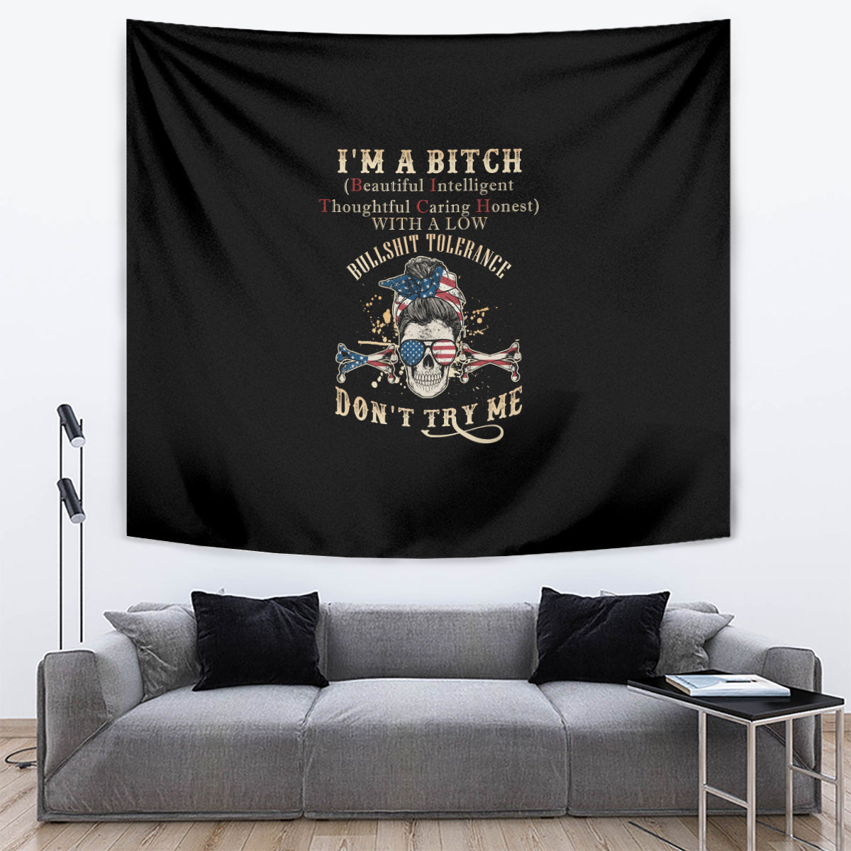 I'm A B Don't Try Me Tapestry - Wonder Print Shop