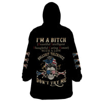 I'm A B Don't Try Me Wearable Blanket Hoodie - Wonder Print Shop