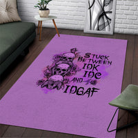Stuck Between Idk Idc And Idgaf Area Rug - Wonder Print Shop