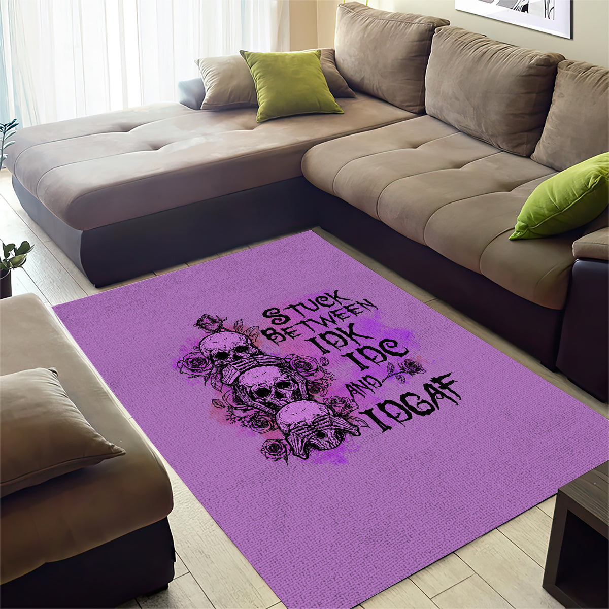 Stuck Between Idk Idc And Idgaf Area Rug - Wonder Print Shop