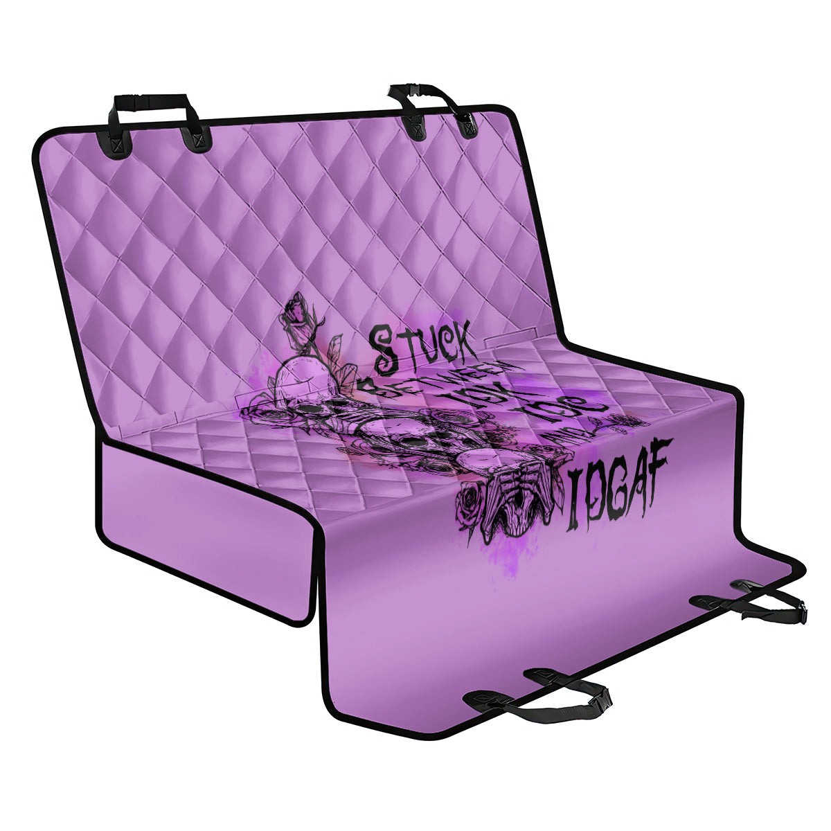 Stuck Between Idk Idc And Idgaf Back Car Seat Cover - Wonder Print Shop