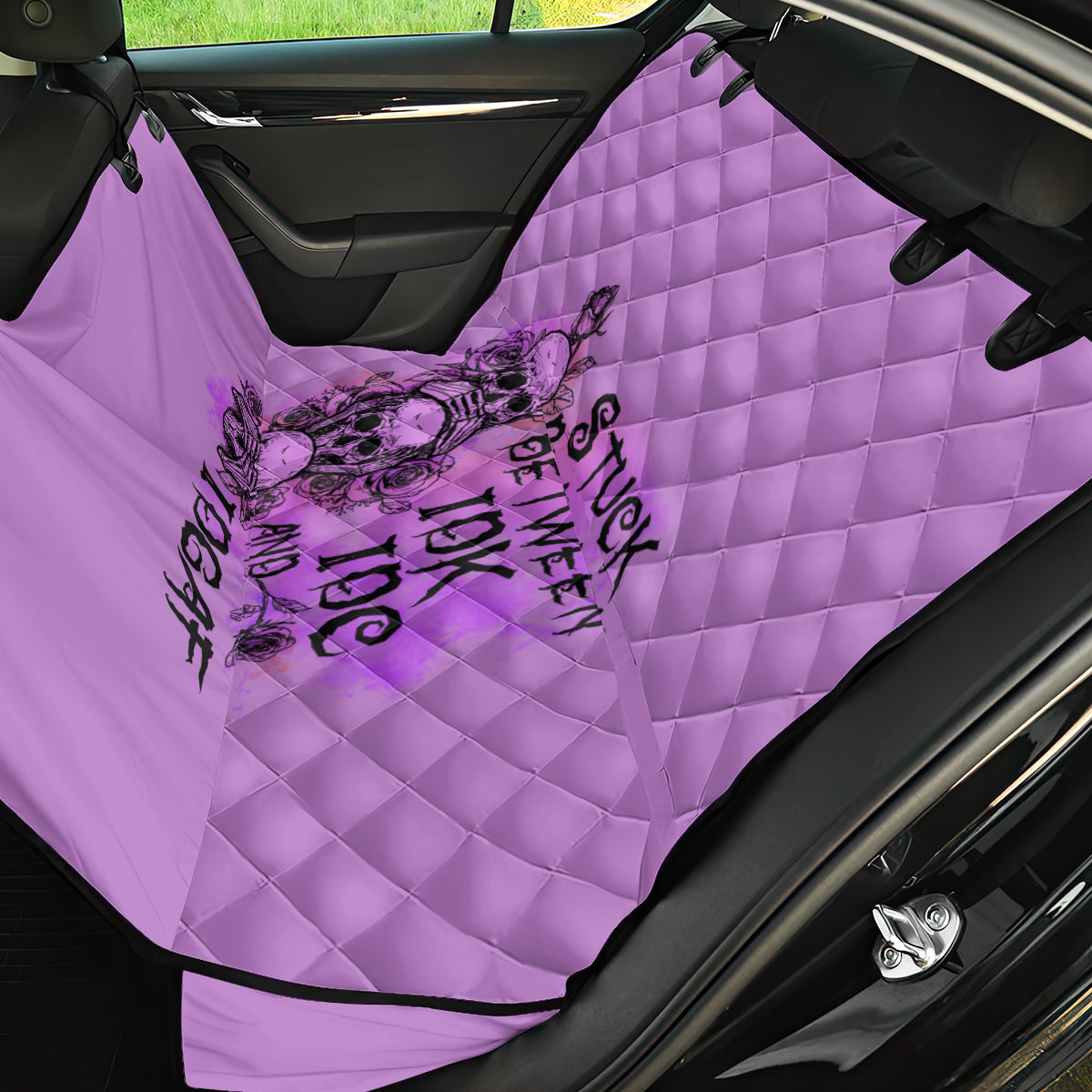 Stuck Between Idk Idc And Idgaf Back Car Seat Cover - Wonder Print Shop