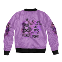 Stuck Between Idk Idc And Idgaf Bomber Jacket - Wonder Print Shop