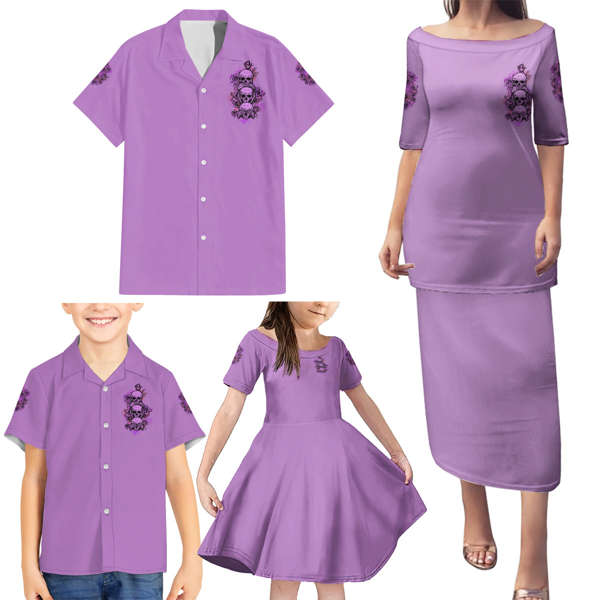 Stuck Between Idk Idc And Idgaf Family Matching Puletasi Dress and Hawaiian Shirt - Wonder Print Shop