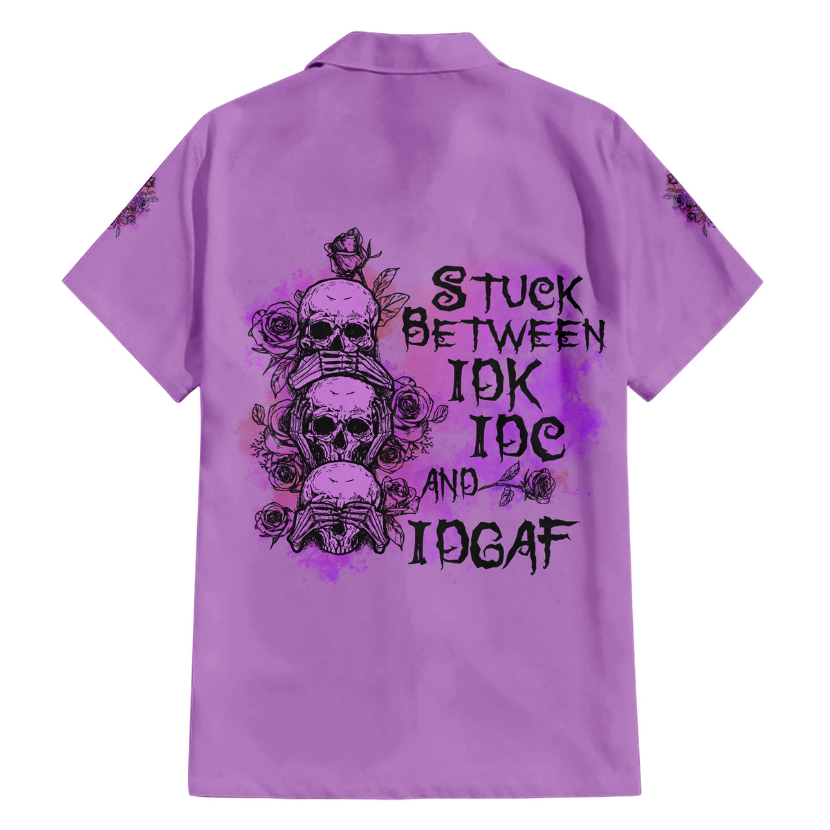 Stuck Between Idk Idc And Idgaf Family Matching Short Sleeve Bodycon Dress and Hawaiian Shirt - Wonder Print Shop