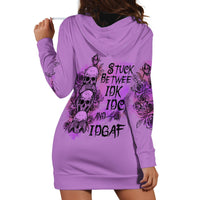 Stuck Between Idk Idc And Idgaf Hoodie Dress - Wonder Print Shop