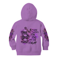 Stuck Between Idk Idc And Idgaf Kid Hoodie - Wonder Print Shop