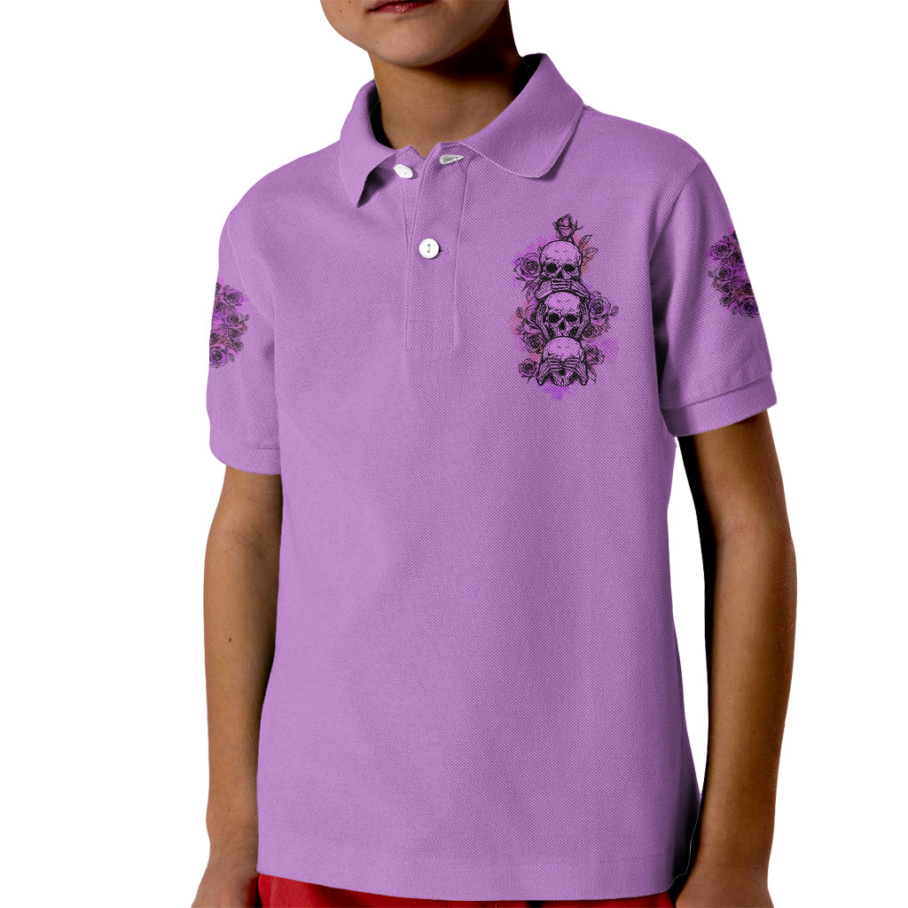 Stuck Between Idk Idc And Idgaf Kid Polo Shirt - Wonder Print Shop