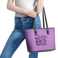 Stuck Between Idk Idc And Idgaf Leather Tote Bag - Wonder Print Shop