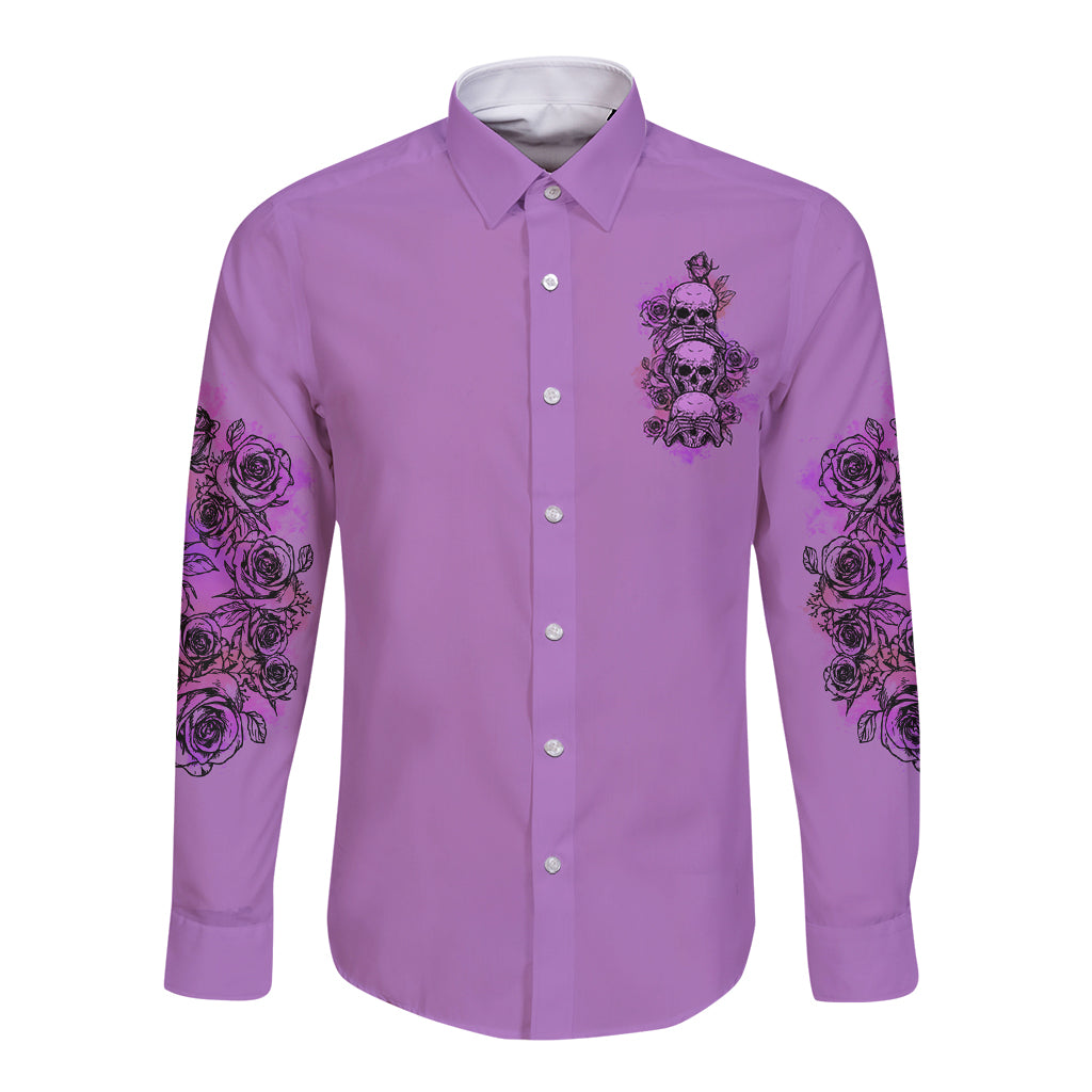 Stuck Between Idk Idc And Idgaf Long Sleeve Button Shirt - Wonder Print Shop