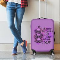 Stuck Between Idk Idc And Idgaf Luggage Cover - Wonder Print Shop