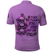 Stuck Between Idk Idc And Idgaf Polo Shirt - Wonder Print Shop