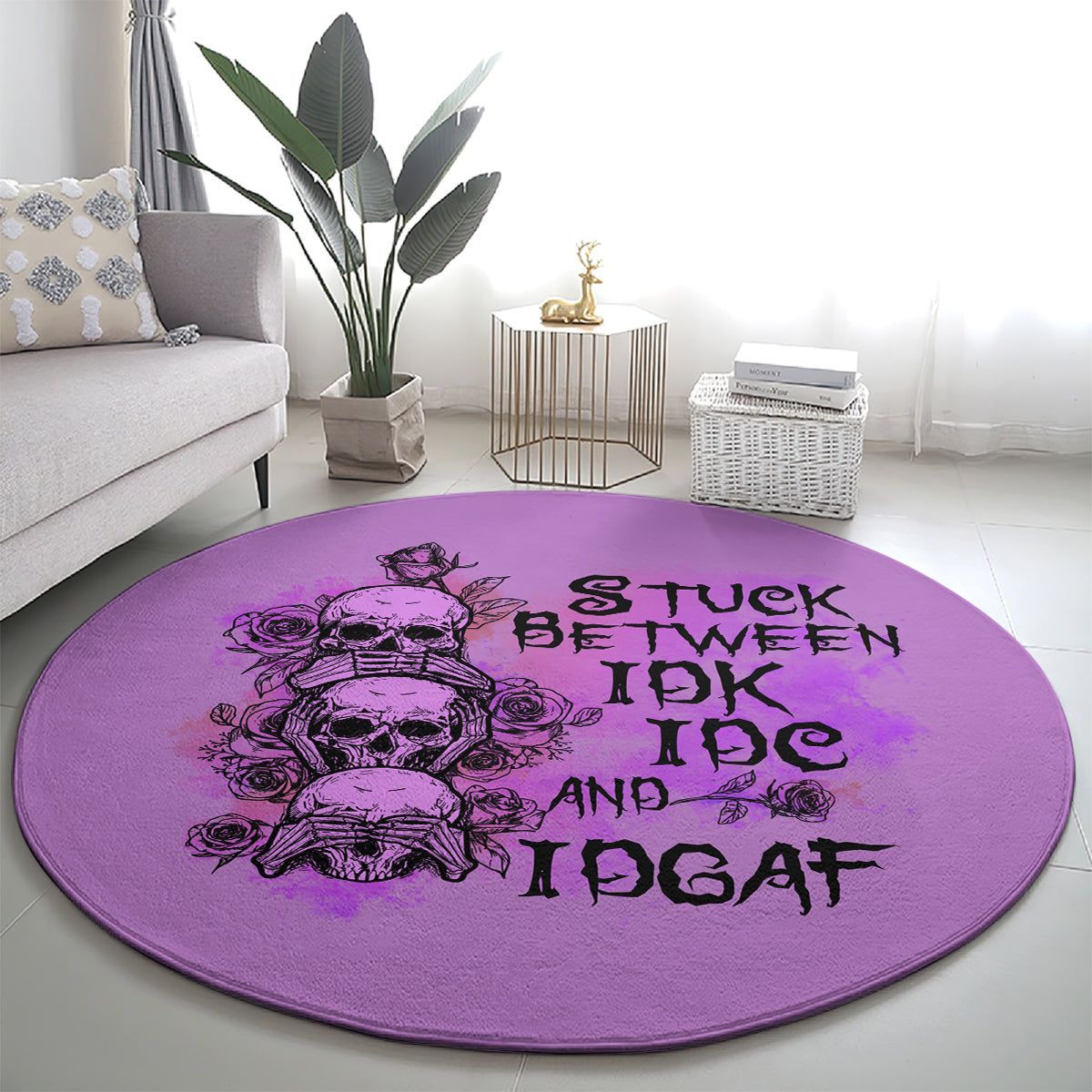 stuck-between-idk-idc-and-idgaf-round-carpet
