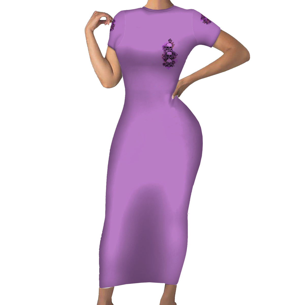 Stuck Between Idk Idc And Idgaf Short Sleeve Bodycon Dress - Wonder Print Shop