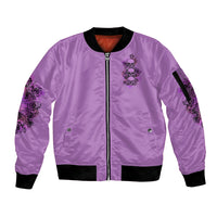 Stuck Between Idk Idc And Idgaf Sleeve Zip Bomber Jacket - Wonder Print Shop