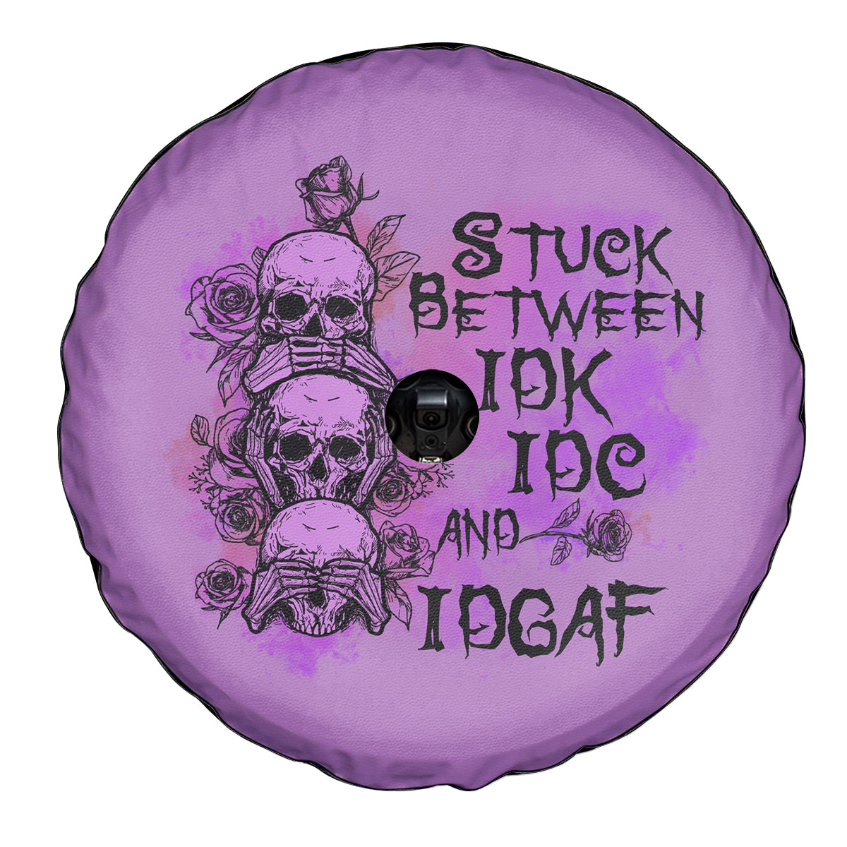 Stuck Between Idk Idc And Idgaf Spare Tire Cover - Wonder Print Shop