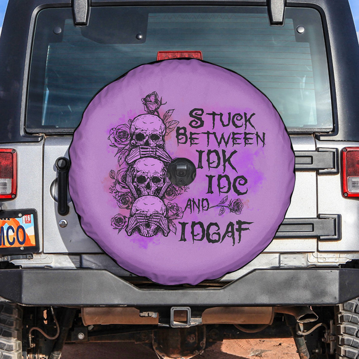 Stuck Between Idk Idc And Idgaf Spare Tire Cover - Wonder Print Shop