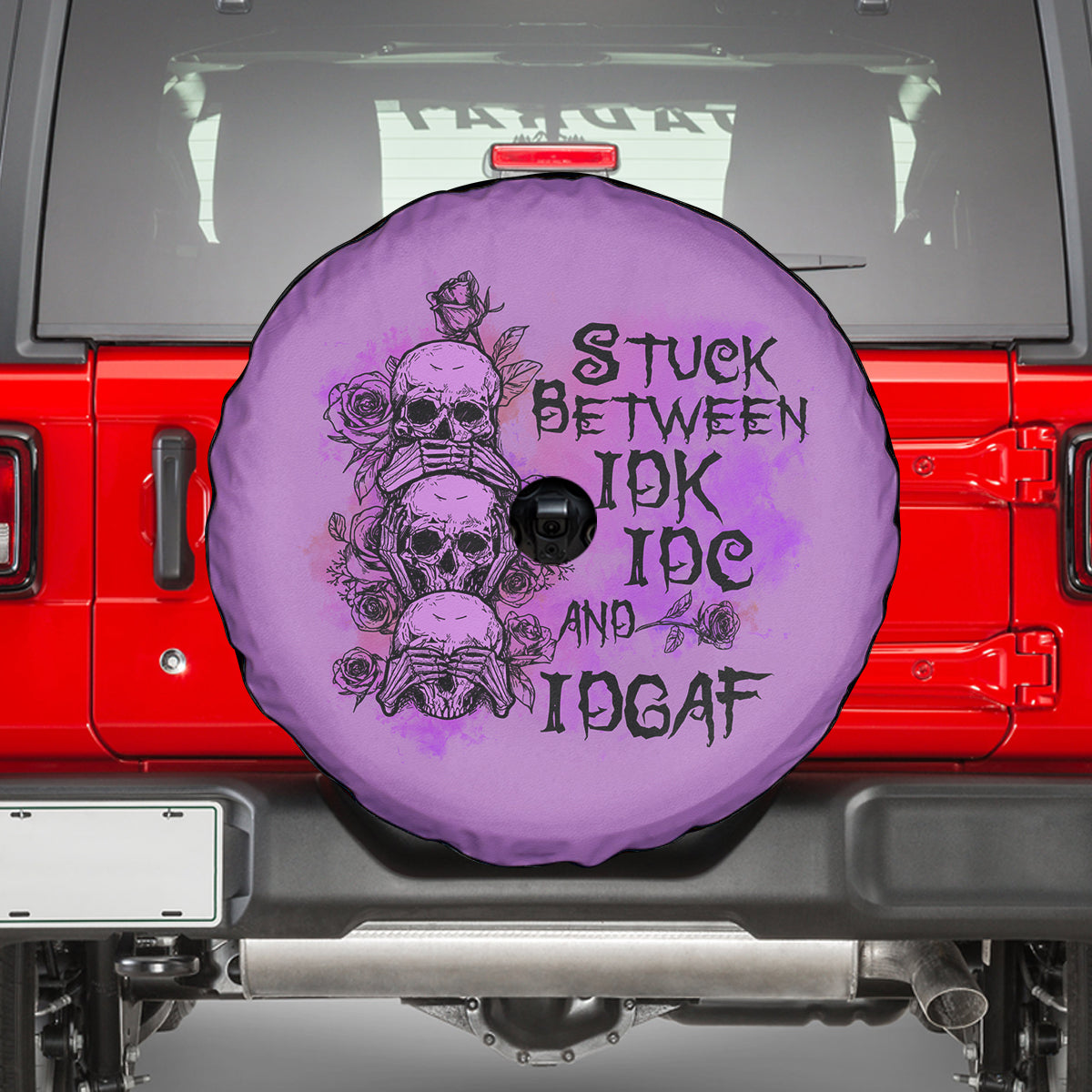Stuck Between Idk Idc And Idgaf Spare Tire Cover - Wonder Print Shop