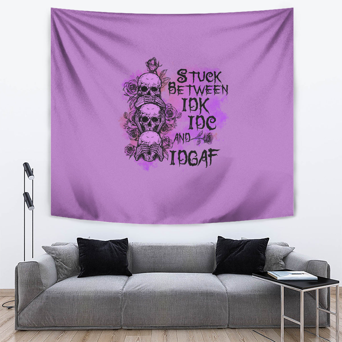 Stuck Between Idk Idc And Idgaf Tapestry - Wonder Print Shop