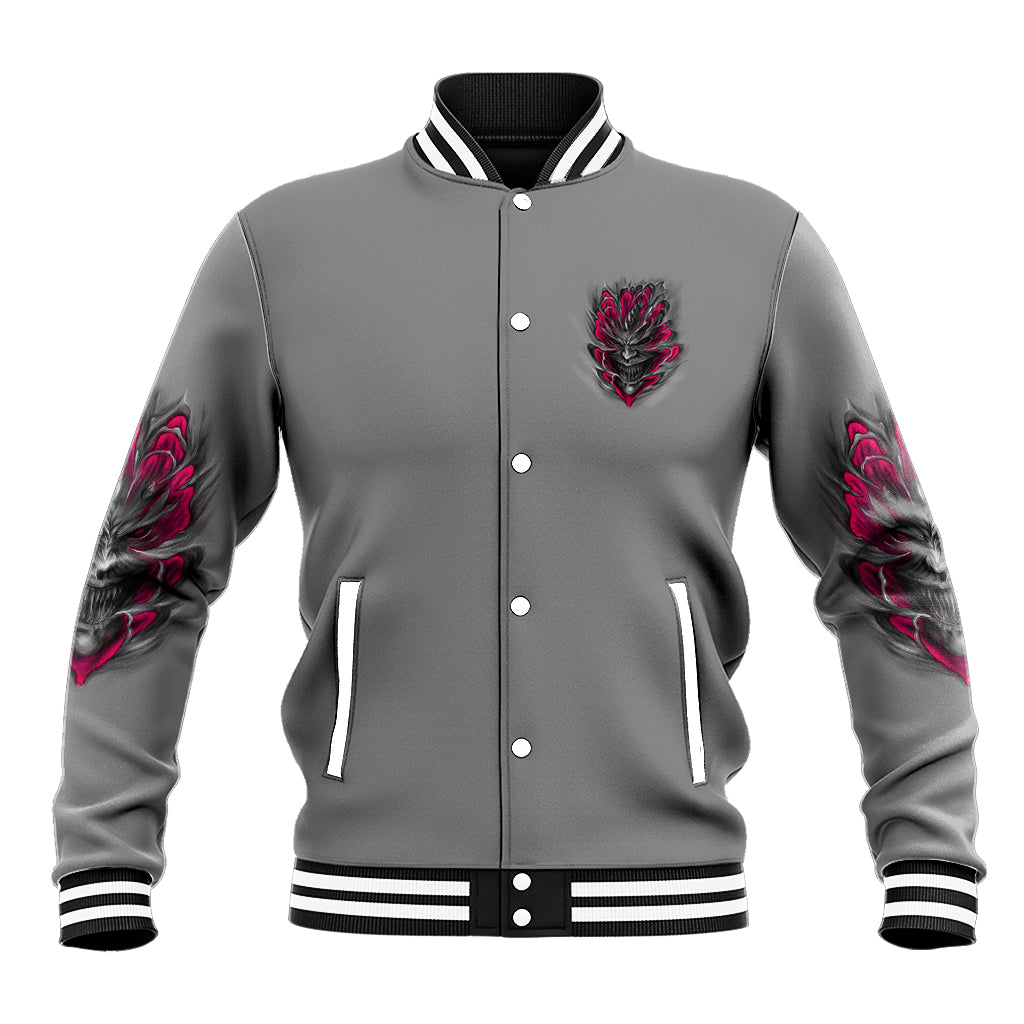 I'm Never Alone Skull Demon Baseball Jacket - Wonder Print Shop