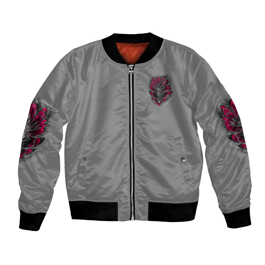 I'm Never Alone Skull Demon Bomber Jacket - Wonder Print Shop