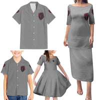 I'm Never Alone Skull Demon Family Matching Puletasi Dress and Hawaiian Shirt - Wonder Print Shop