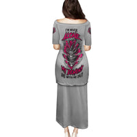 I'm Never Alone Skull Demon Family Matching Puletasi Dress and Hawaiian Shirt - Wonder Print Shop
