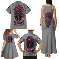 I'm Never Alone Skull Demon Family Matching Tank Maxi Dress and Hawaiian Shirt - Wonder Print Shop