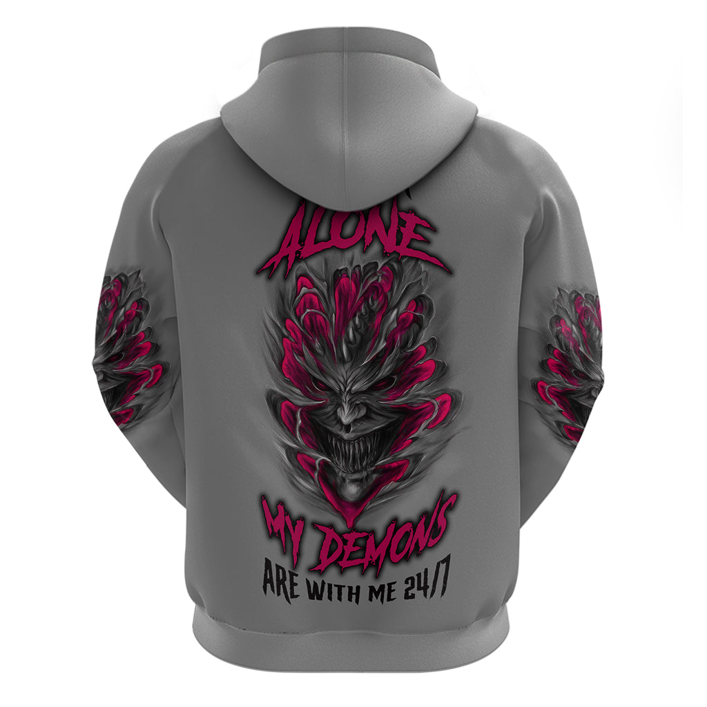 I'm Never Alone Skull Demon Hoodie - Wonder Print Shop