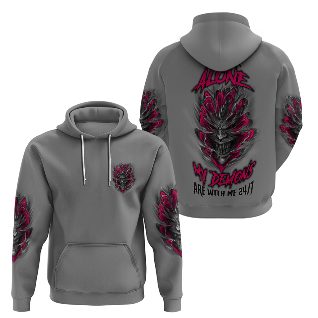 I'm Never Alone Skull Demon Hoodie - Wonder Print Shop