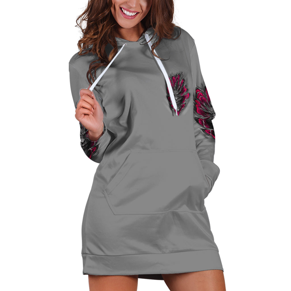 I'm Never Alone Skull Demon Hoodie Dress - Wonder Print Shop
