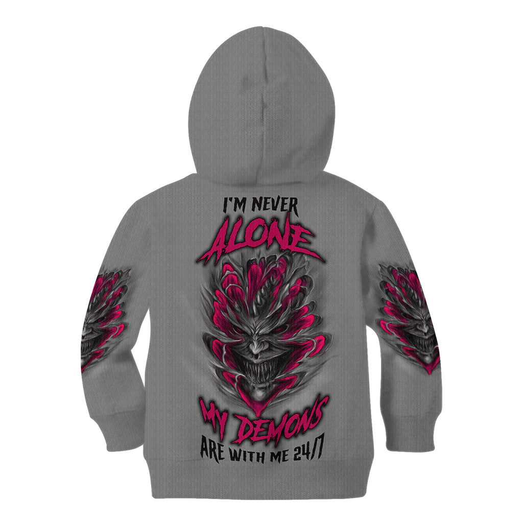 I'm Never Alone Skull Demon Kid Hoodie - Wonder Print Shop