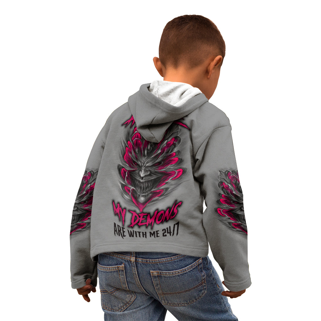 I'm Never Alone Skull Demon Kid Hoodie - Wonder Print Shop