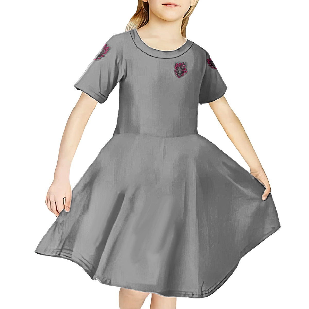 I'm Never Alone Skull Demon Kid Short Sleeve Dress - Wonder Print Shop