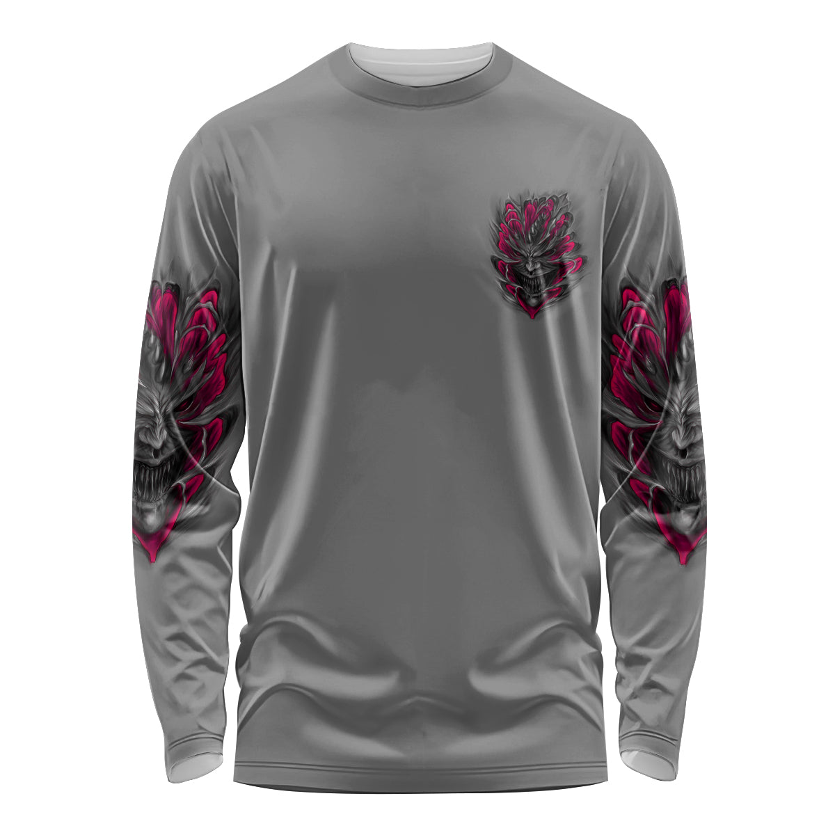 I'm Never Alone Skull Demon Long Sleeve Shirt - Wonder Print Shop