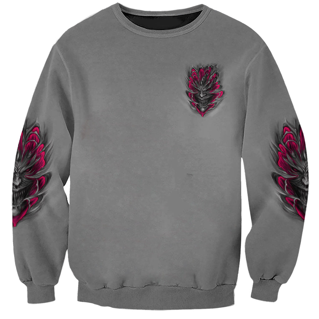 I'm Never Alone Skull Demon Sweatshirt - Wonder Print Shop