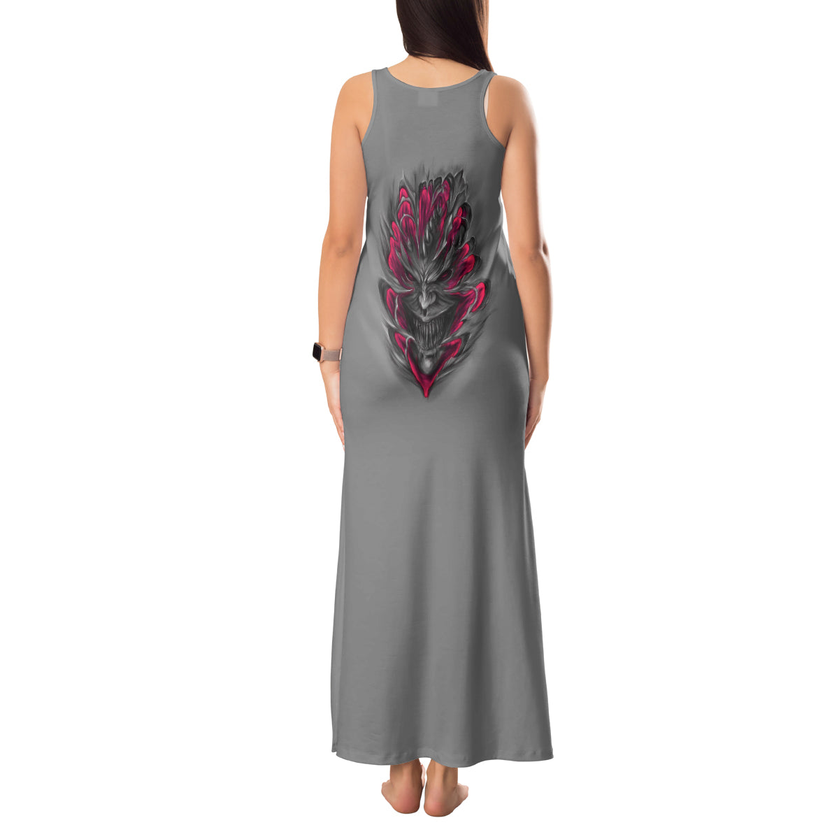 I'm Never Alone Skull Demon Tank Maxi Dress - Wonder Print Shop