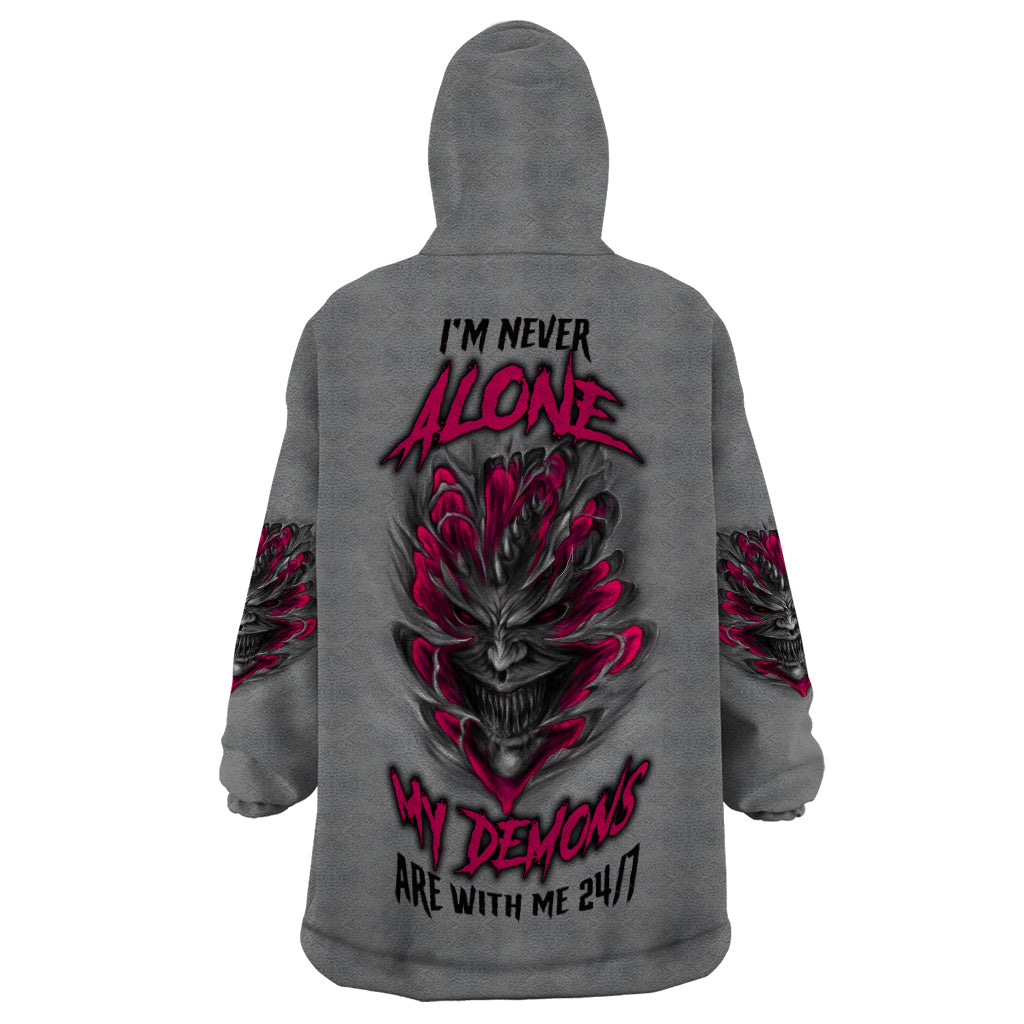 I'm Never Alone Skull Demon Wearable Blanket Hoodie - Wonder Print Shop