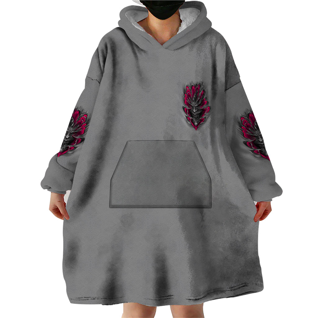 I'm Never Alone Skull Demon Wearable Blanket Hoodie - Wonder Print Shop