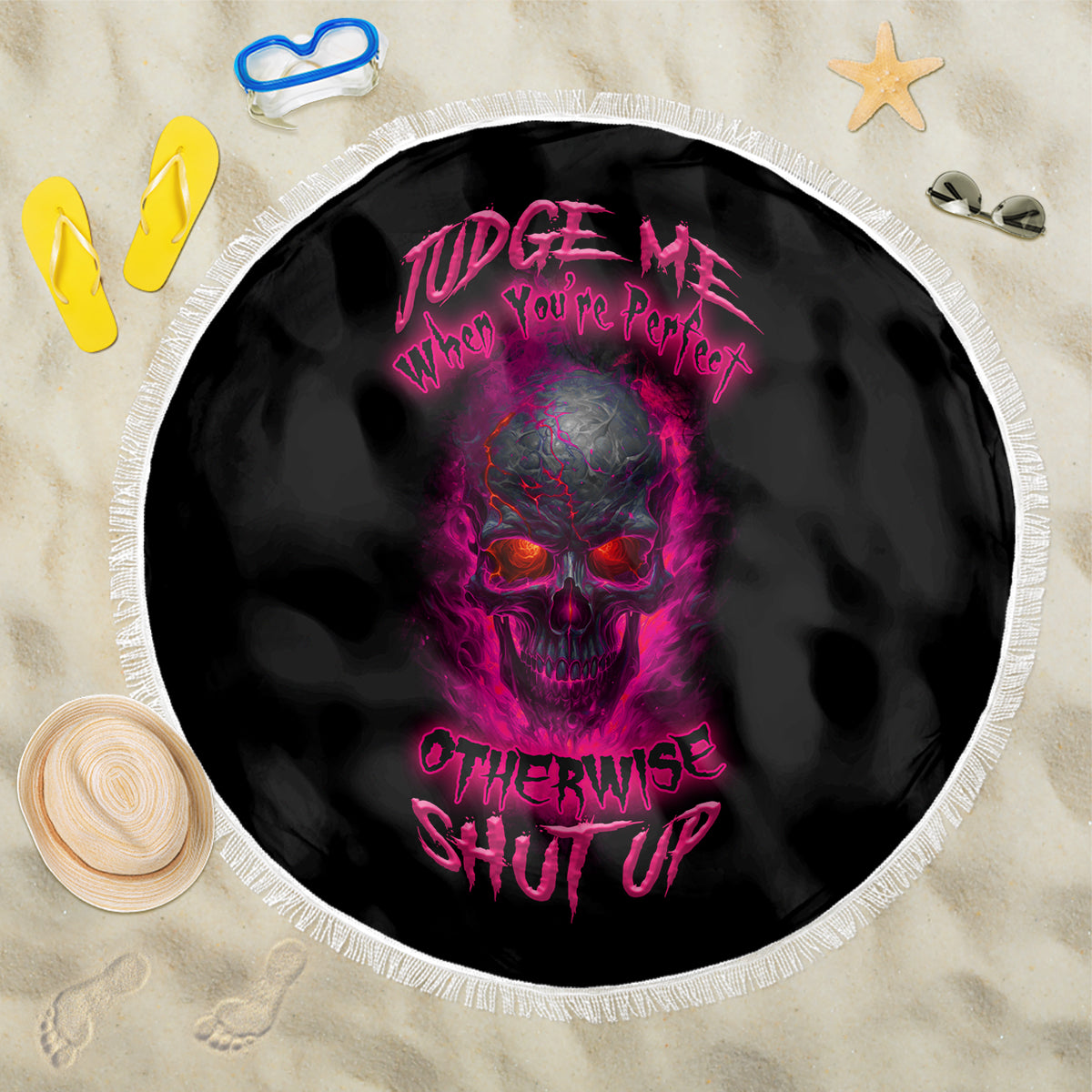 Judge Me When Yours Perfect Otherwise Shut Up Beach Blanket - Wonder Print Shop