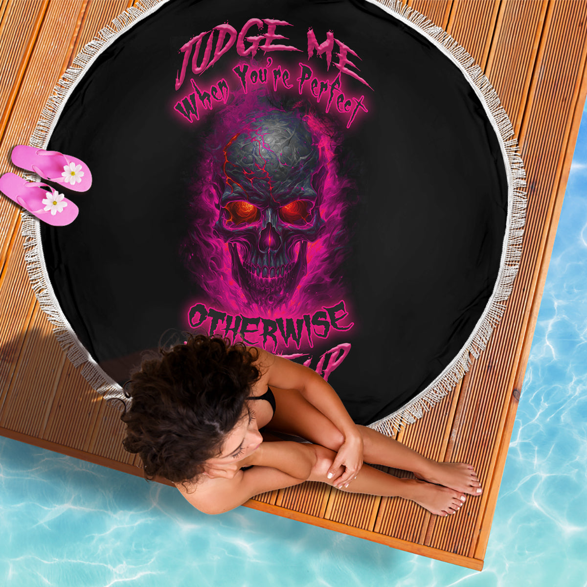 Judge Me When Yours Perfect Otherwise Shut Up Beach Blanket - Wonder Print Shop