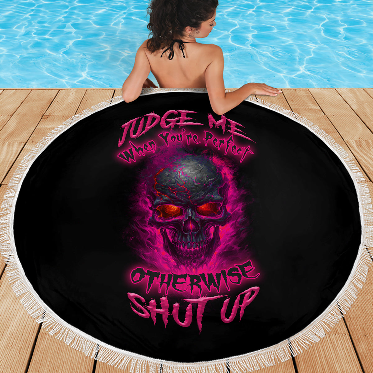 Judge Me When Yours Perfect Otherwise Shut Up Beach Blanket - Wonder Print Shop