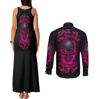 Judge Me When Yours Perfect Otherwise Shut Up Couples Matching Tank Maxi Dress and Long Sleeve Button Shirt - Wonder Print Shop