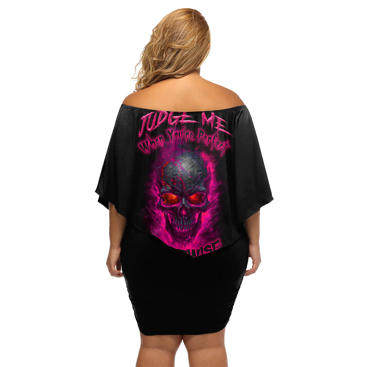 Judge Me When Yours Perfect Otherwise Shut Up Family Matching Off Shoulder Short Dress and Hawaiian Shirt - Wonder Print Shop