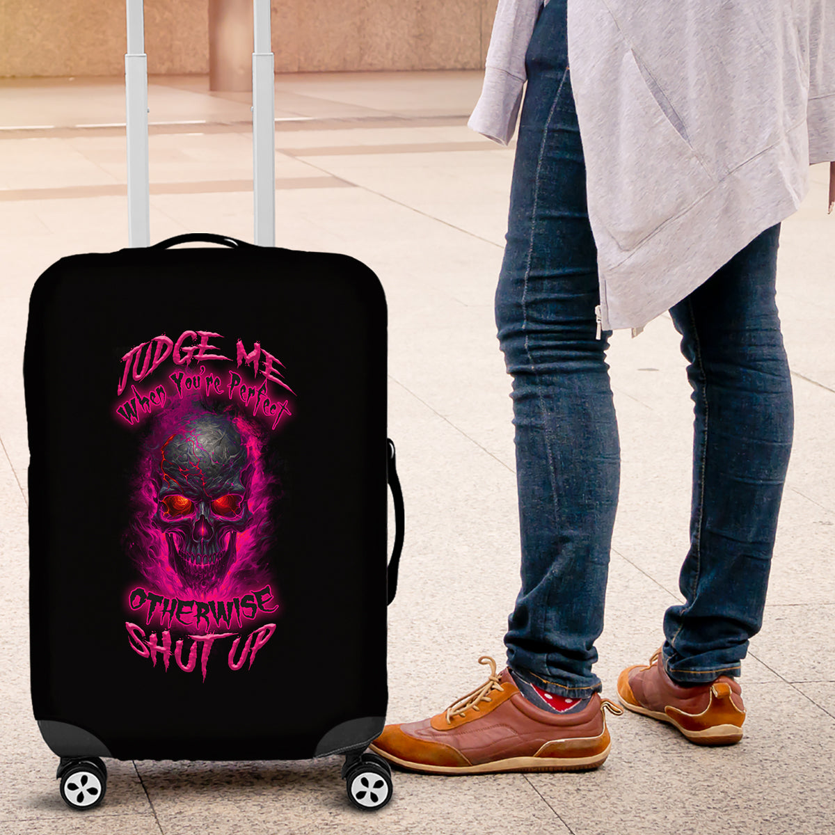 Judge Me When Yours Perfect Otherwise Shut Up Luggage Cover - Wonder Print Shop