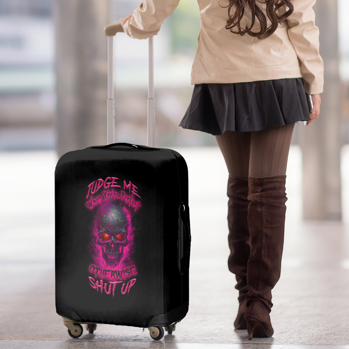 Judge Me When Yours Perfect Otherwise Shut Up Luggage Cover - Wonder Print Shop