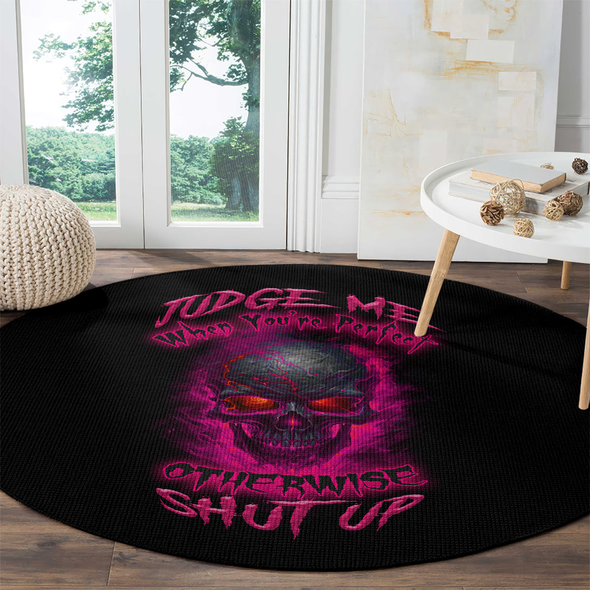 judge-me-when-yours-perfect-otherwise-shut-up-round-carpet
