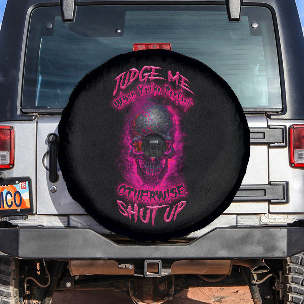 Judge Me When Yours Perfect Otherwise Shut Up Spare Tire Cover - Wonder Print Shop