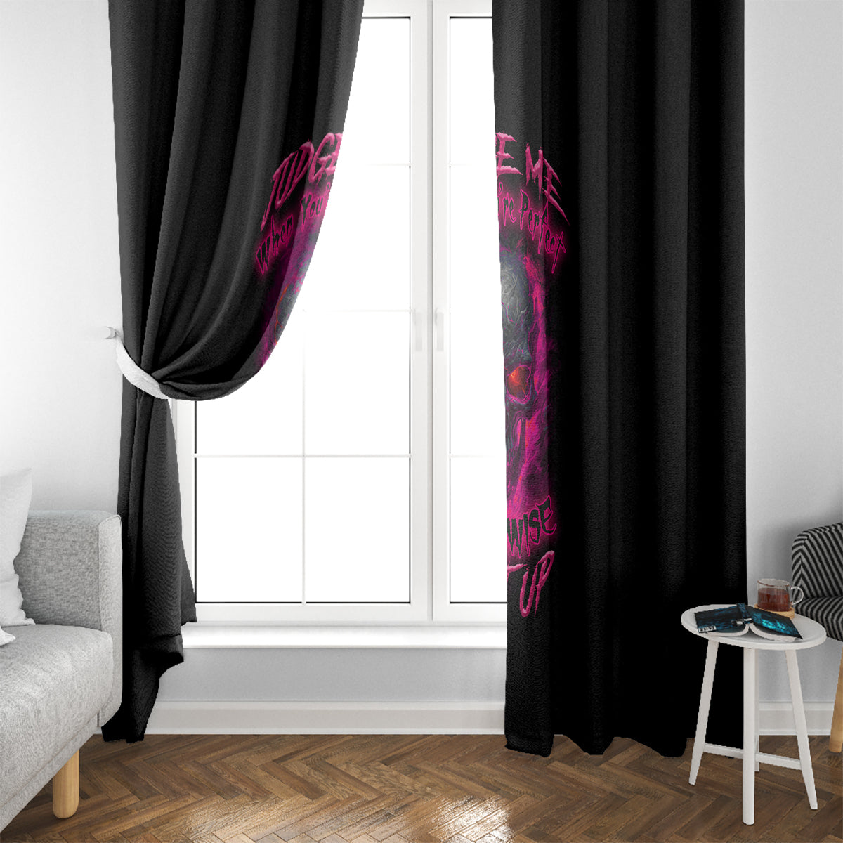 Judge Me When Yours Perfect Otherwise Shut Up Window Curtain - Wonder Print Shop