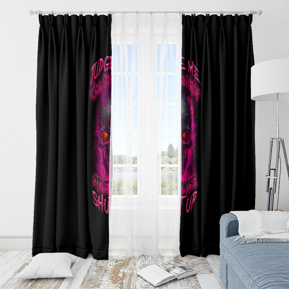 Judge Me When Yours Perfect Otherwise Shut Up Window Curtain - Wonder Print Shop